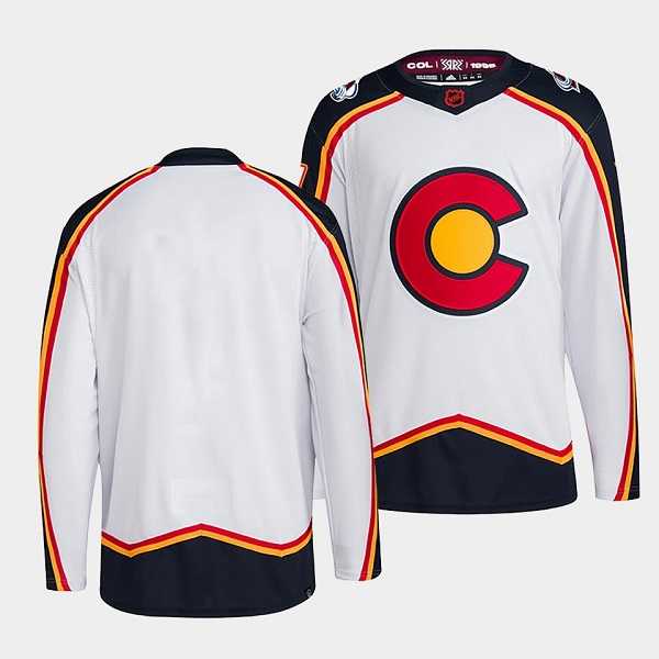 Mens Colorado Avalanche Blank White 2022-23 Reverse Retro Stitched Jersey->colorado avalanche->NHL Jersey